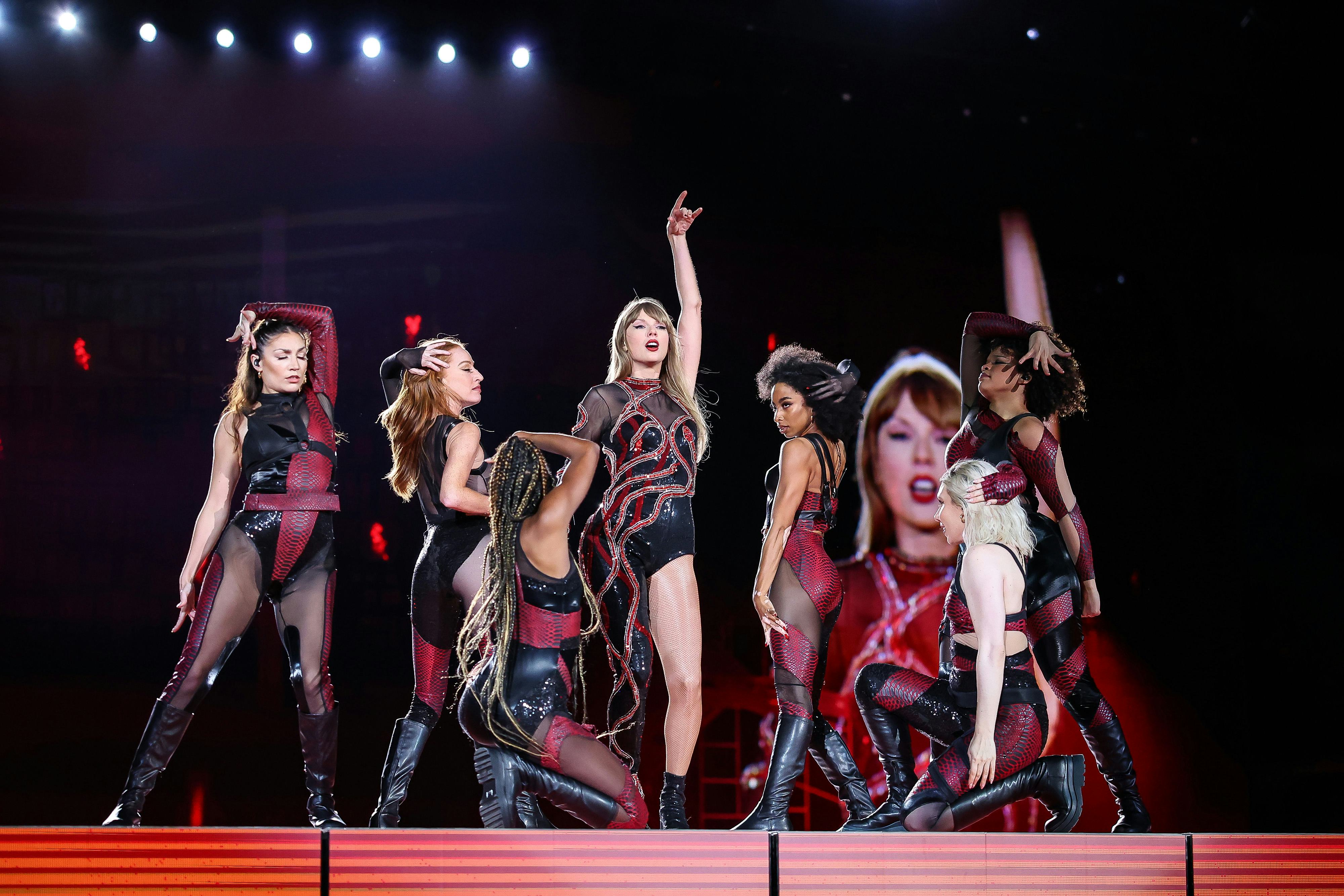Taylor Swift has been filming her Eras Tour for a concert film.