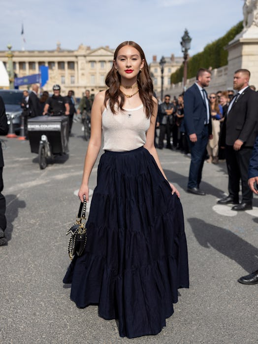 Lola Tung attends the Christian Dior Womenswear Spring/Summer 2024 show as part of Paris Fashion Wee...