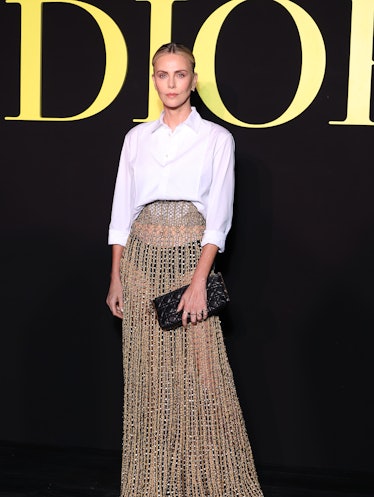 Charlize Theron attends the Christian Dior Womenswear Spring/Summer 2024 show as part of Paris Fashi...