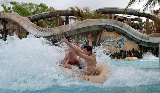 Typhoon Lagoon visitors experience the Crush &apos;n&apos; Gusher attraction in 2019. (Red Huber/Orl...