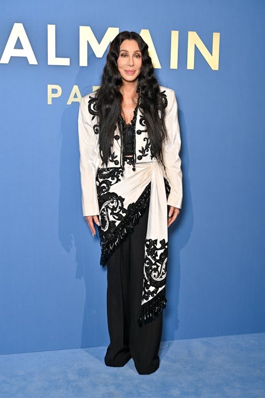 Cher attends the Balmain Womenswear Spring/Summer 2024 show as part of Paris Fashion Week  on Septem...