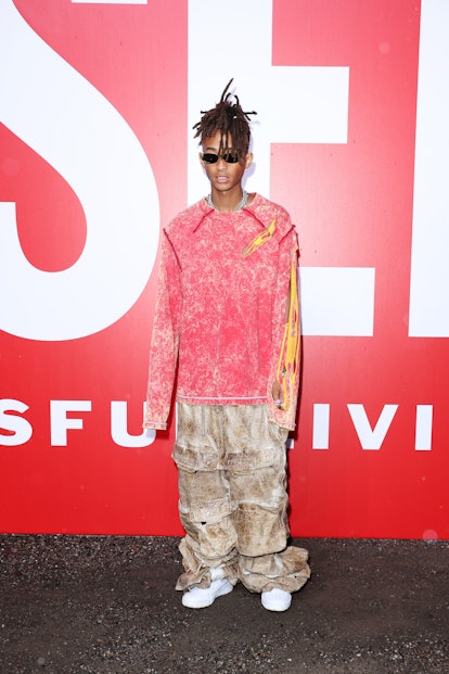 MILAN, ITALY - SEPTEMBER 20: Jaden Smith attends the Diesel fashion show during the Milan Fashion We...