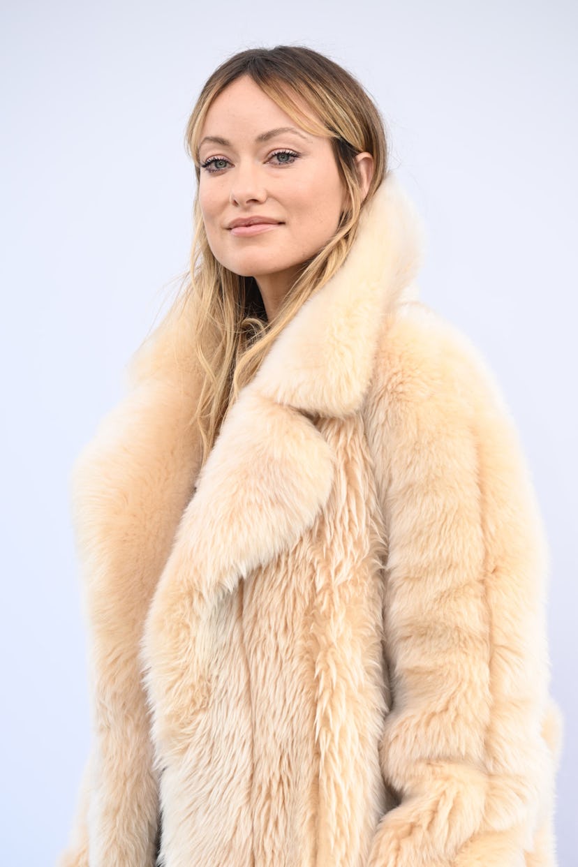 Olivia Wilde poses for a photocall during the Chloe show as part of the Paris Fashion Week Womenswea...