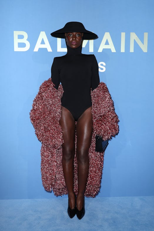 Jodie Turner-Smith attends the Balmain Womenswear Spring/Summer 2024 show as part of Paris Fashion W...