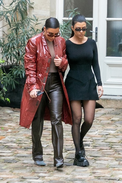 Kim Kardashian and Kourtney Kardashian in Paris, France.