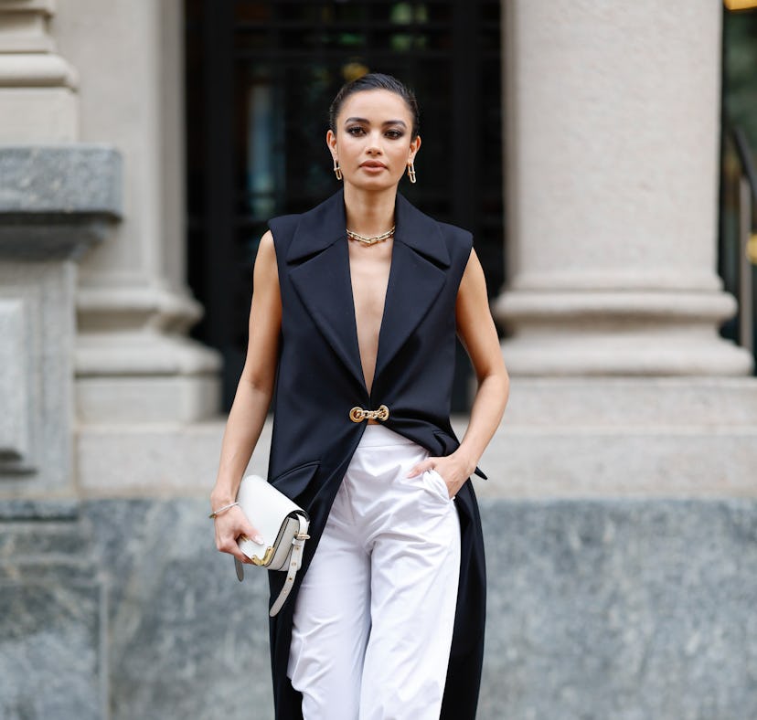 MILAN, ITALY - SEPTEMBER 21: Kelsey Merritt is seen on September 21, 2023 in Milan, Italy. (Photo b...