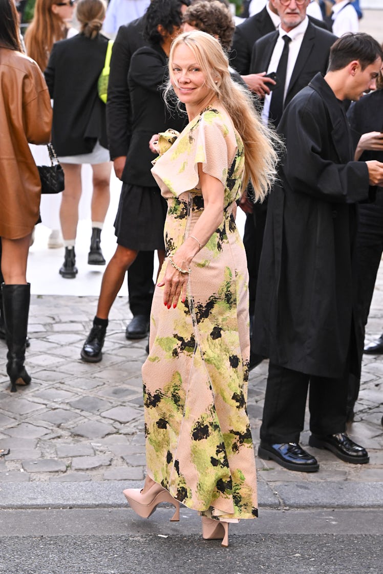 Pamela Anderson attends the Victoria Beckham Womenswear Spring/Summer 2024 show 
