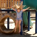 LOS ANGELES, CA -  AUGUST 21, 2023 - Harper Quinn, 6, who attends Mar Vista Elementary School, enjoy...