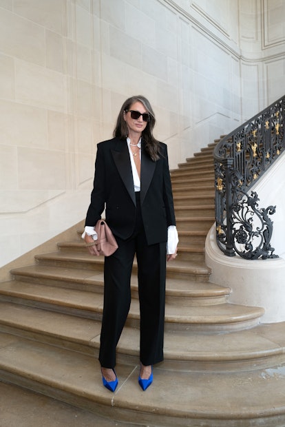 Jenna Lyons attends the Victoria Beckham SS24 fashion show during Paris Fashion Week on September 29...