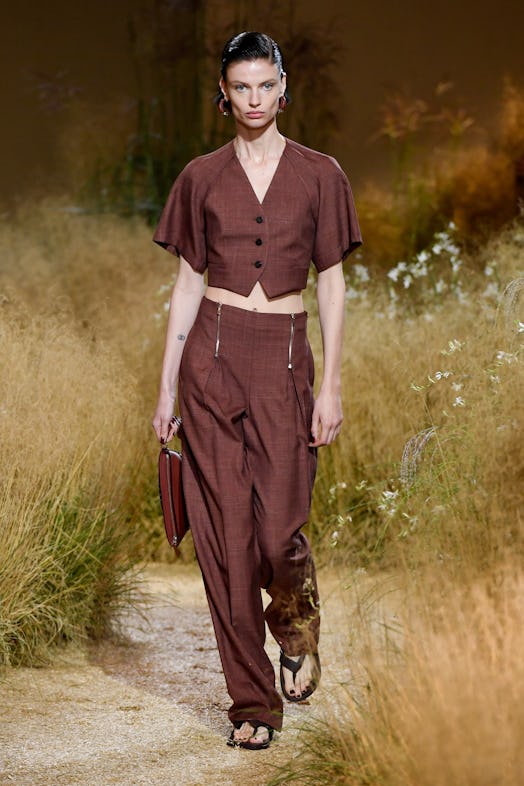 Model on the runway at Hermès Ready To Wear Spring 2024