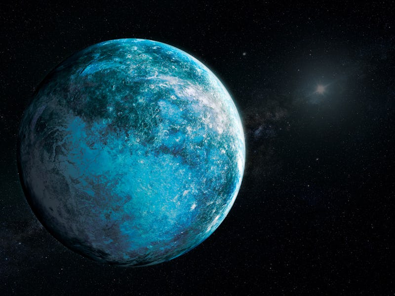 Artist rendering of the proposed Planet Nine, an unconfirmed object that would explain a number of u...