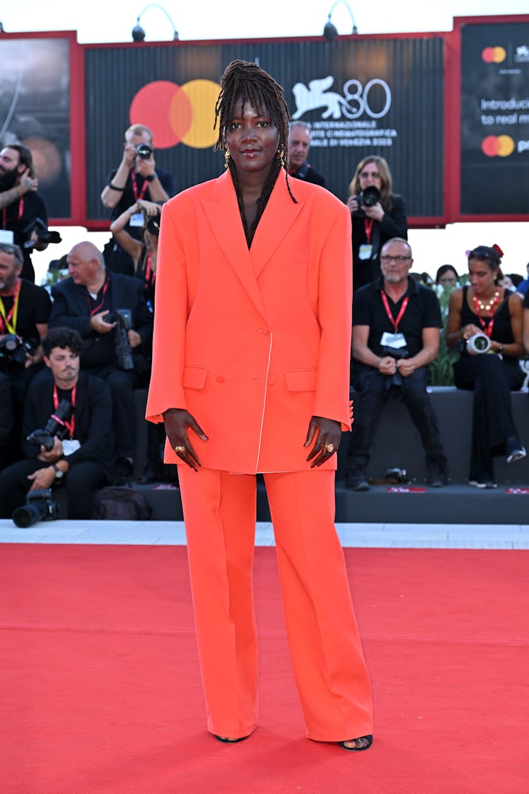 Alice Diop attends a red carpet for the movie "Origin" at the 80th Venice International Film Festiva...