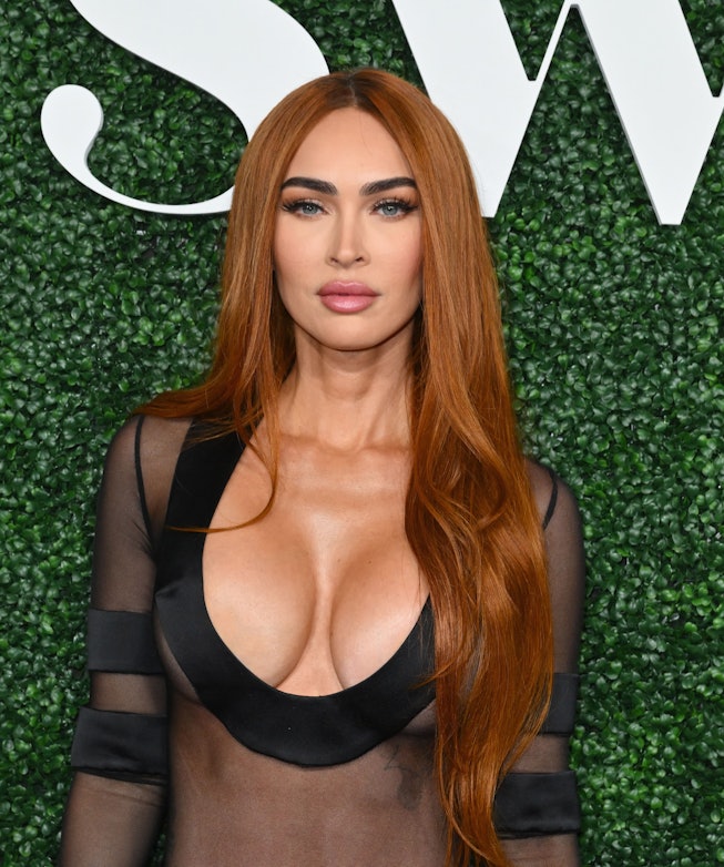 US actress Megan Fox arrives for the 2023 Sports Illustrated swimsuit issue launch party at Hard Roc...