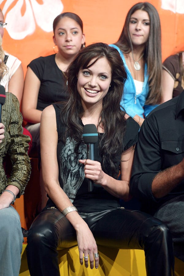 NEW YORK - JULY 14: (U.S. TABS OUT) Actress Angelina Jolie appears on stage during MTV’s Total Req…