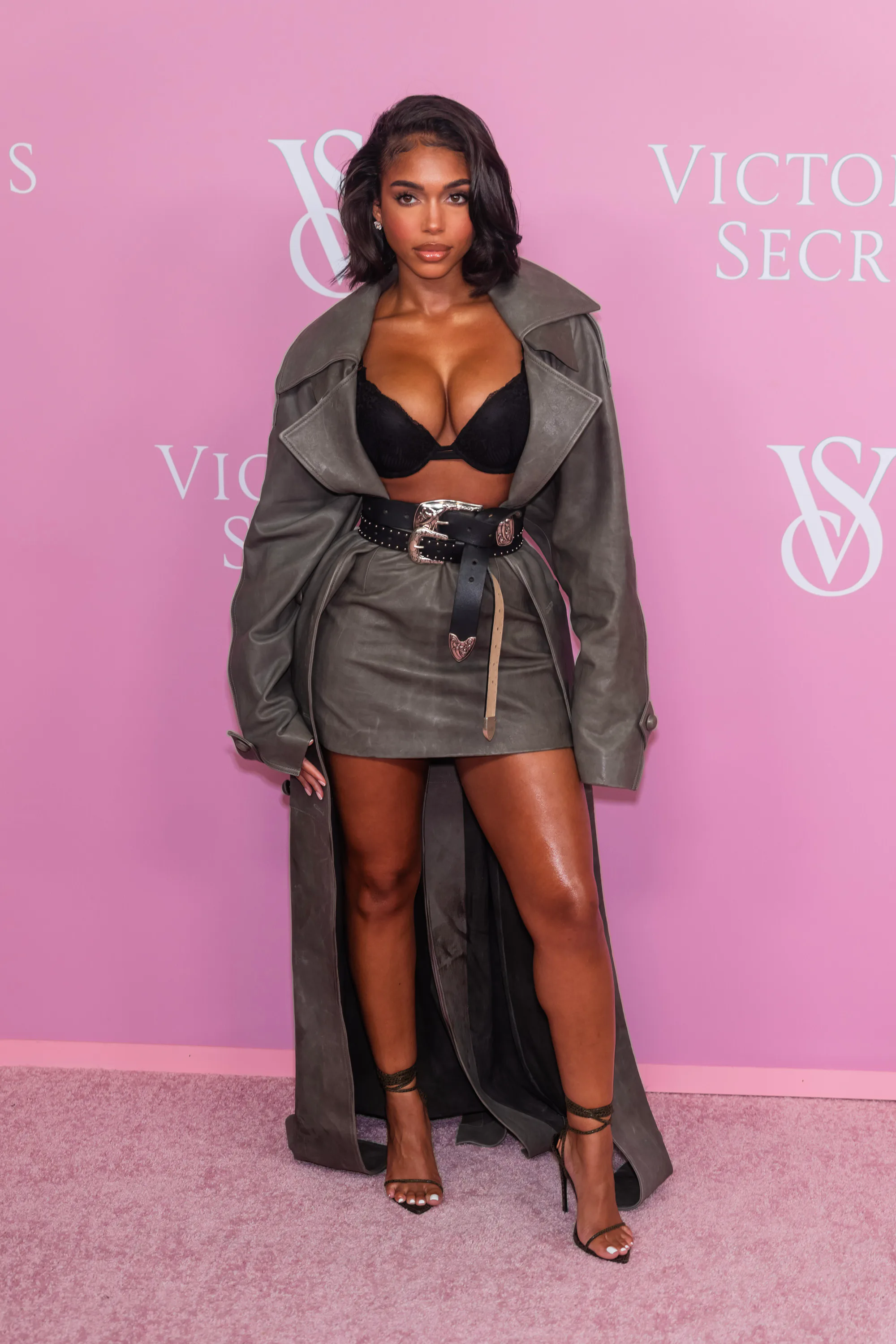 lori harvey sheer dress Lori Harvey Black Rick Owens Dress and Bottega Veneta Heels