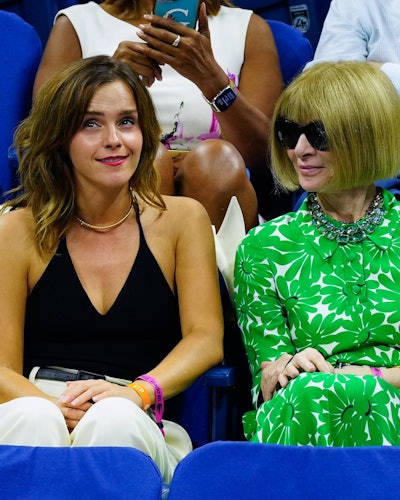 Emma Watson and Anna Wintour are seen at the 2023 US Open Tennis Championships on September 05, 2023...