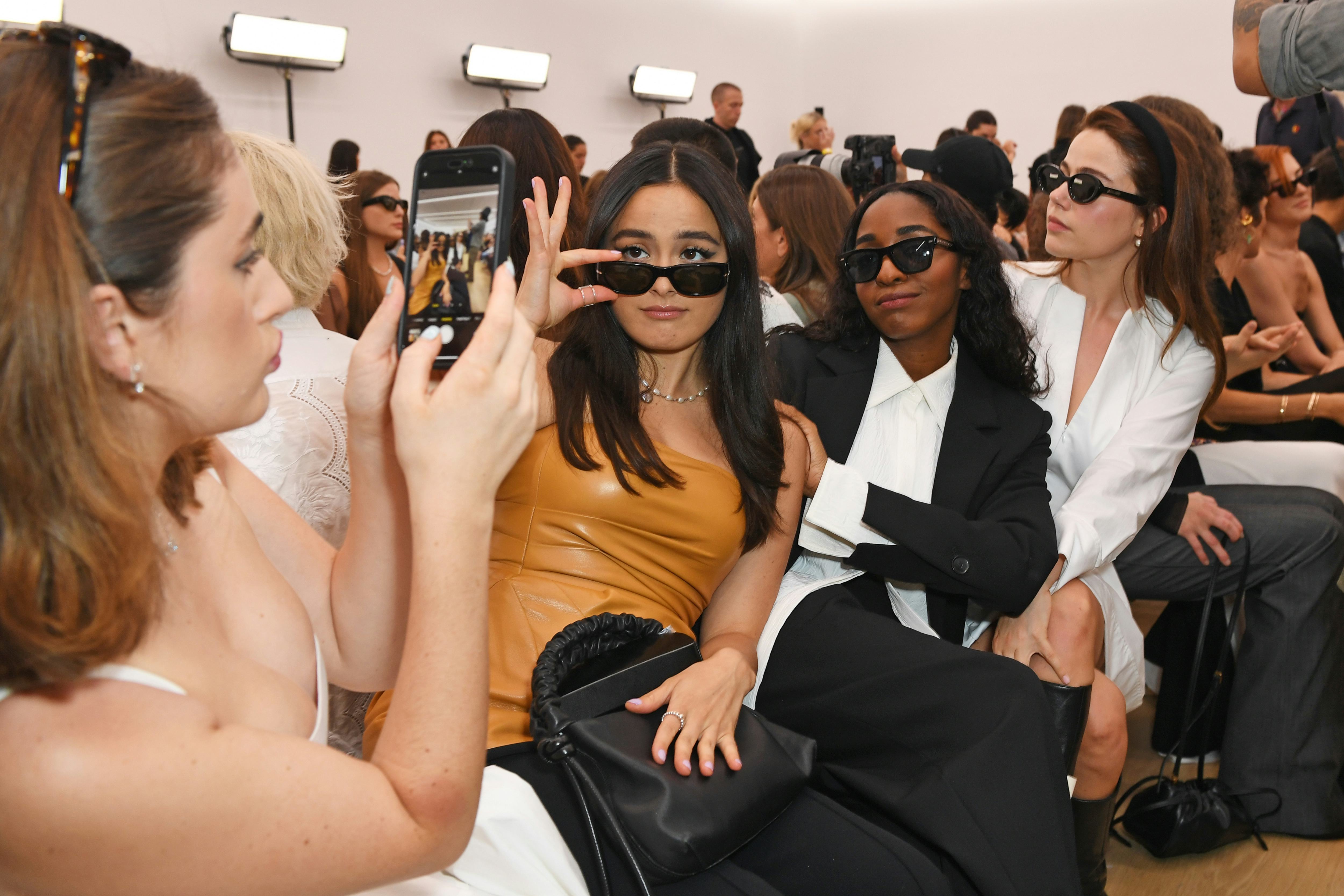 NEW YORK, NEW YORK - SEPTEMBER 09: (L to R) Rachel Sennott, Chase Sui Wonders and Ayo Edebiri attend...
