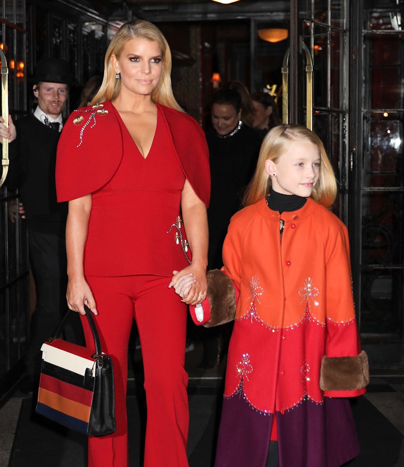 Jessica Simpson talked about "chicken of the sea" with daughter Maxwell.