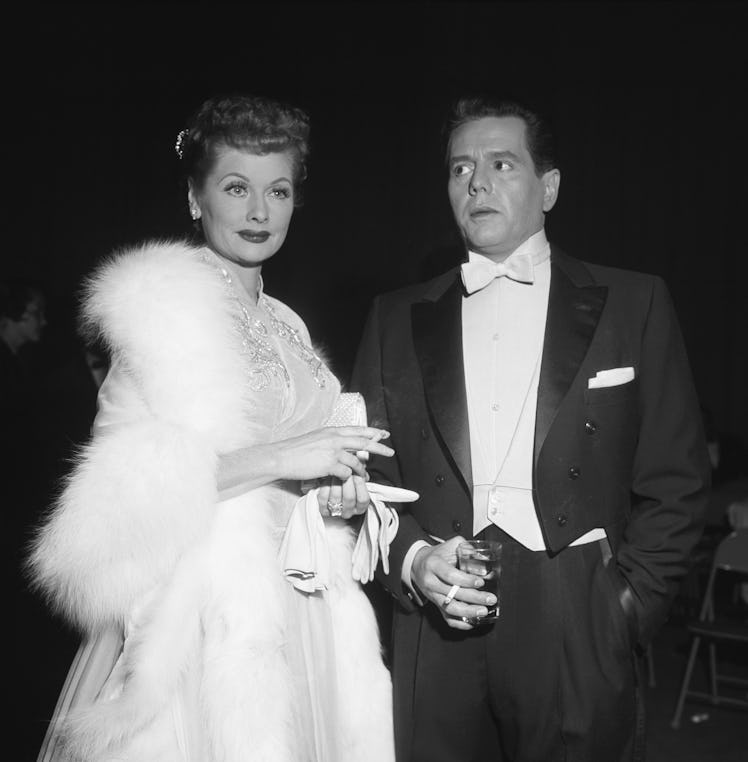 Lucille Ball and Desi Arnaz at TVs Emmy Awards.  