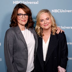 Tina Fey and Amy Poehler still watch 'SNL' together (at the 2019 NBCUniversal Upfront in NYC). (Phot...