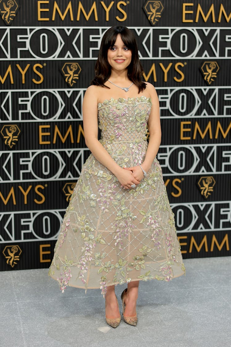 Jenna Ortega attends the 75th Primetime Emmy Awards 