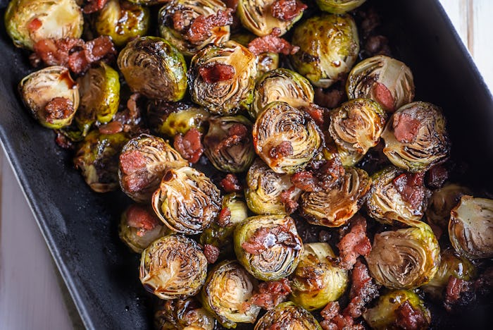 Homemade Roasted Brussels Sprouts with Bacon