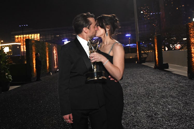 US actor Kieran Culkin, with his award for Outstanding Lead Actor In A Drama Series for "Succession"...