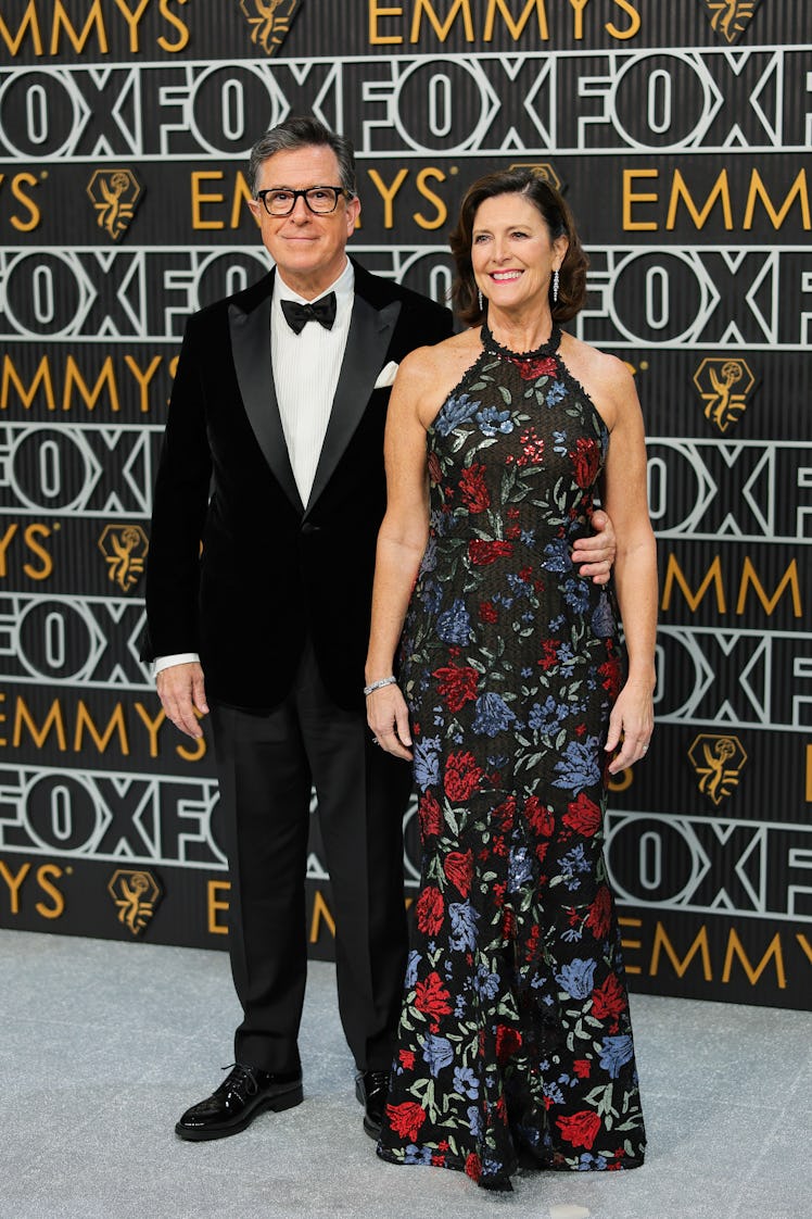 Stephen Colbert and Evelyn McGee attend the 75th Primetime Emmy Awards