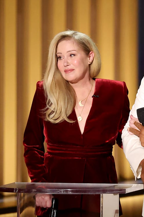 Christina Applegate speaks onstage at the 75th Primetime Emmy Awards.