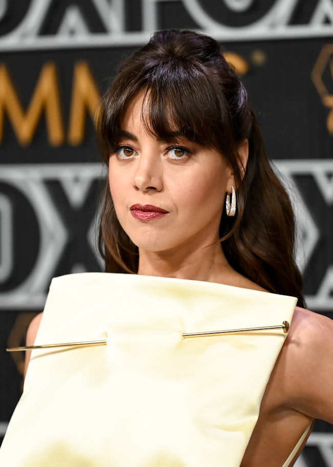 Aubrey Plaza at the 75th Primetime Emmy Awards held at the Peacock Theater on January 15, 2024 in Lo...