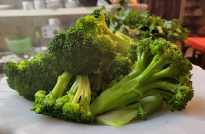 cooked broccoli ready to eat
