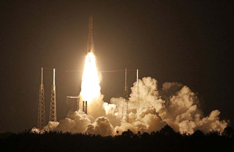 The brand new rocket, United Launch Alliance's (ULA) Vulcan Centaur, lifts off from Space Launch Com...