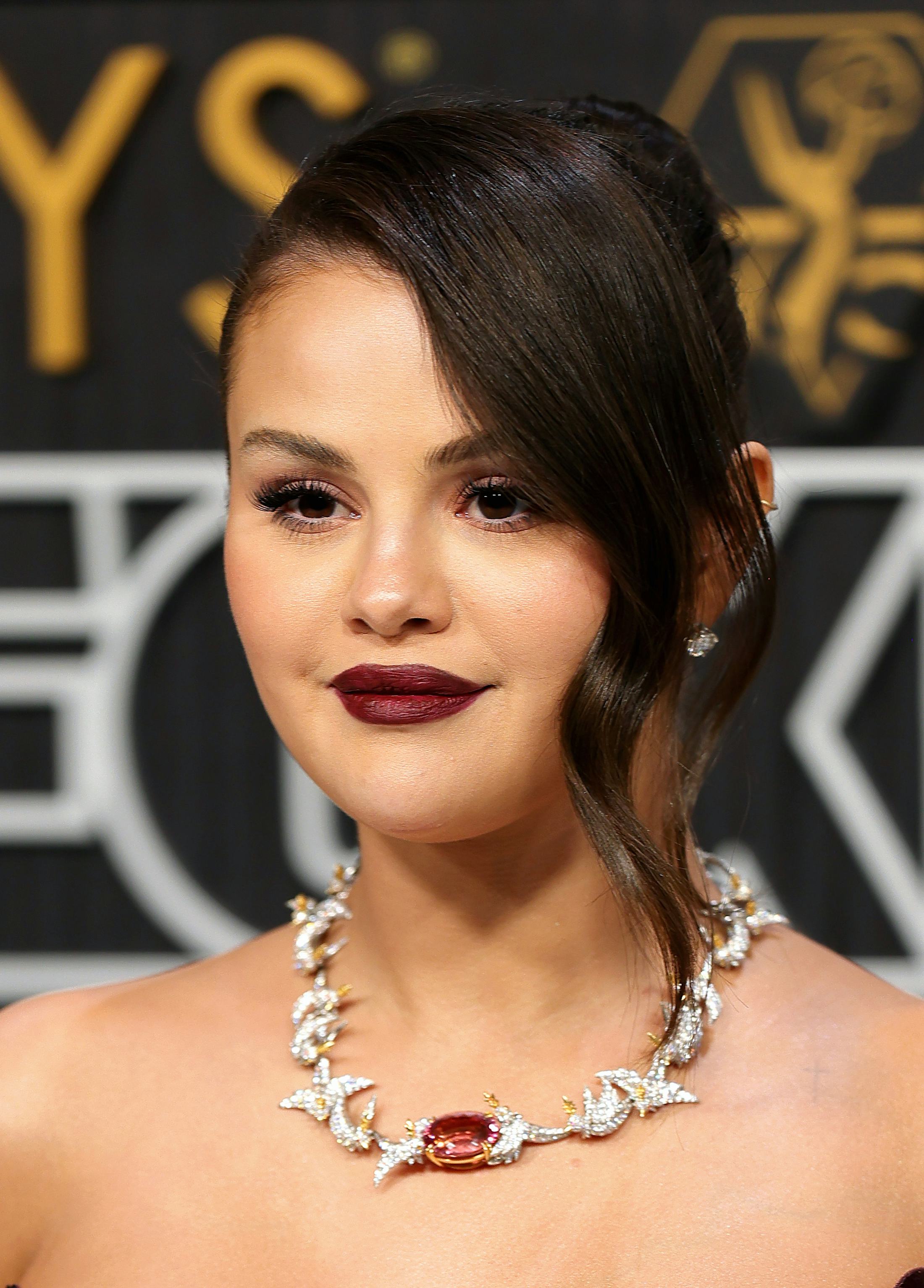 Selena Gomez's 2024 Emmys Dress Was SeeThrough & Covered In Sequins
