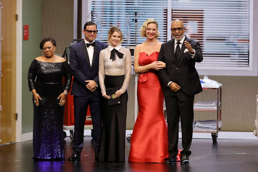 Chandra Wilson, Justin Chambers, Ellen Pompeo, Katherine Heigl and James Pickens of “Grey’s Anatomy”…