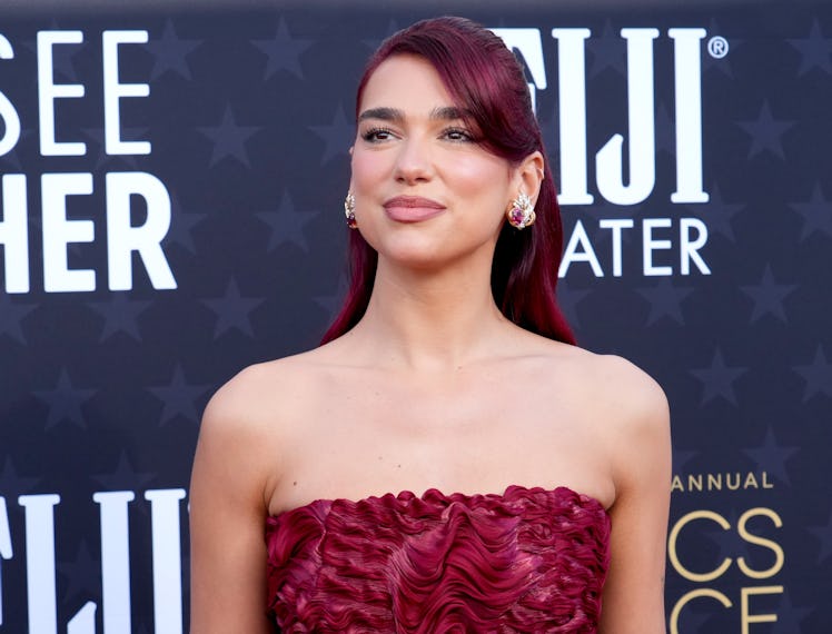 Dua Lipa attends the 29th Annual Critics Choice Awards at Barker Hangar on January 14, 2024 in Santa...