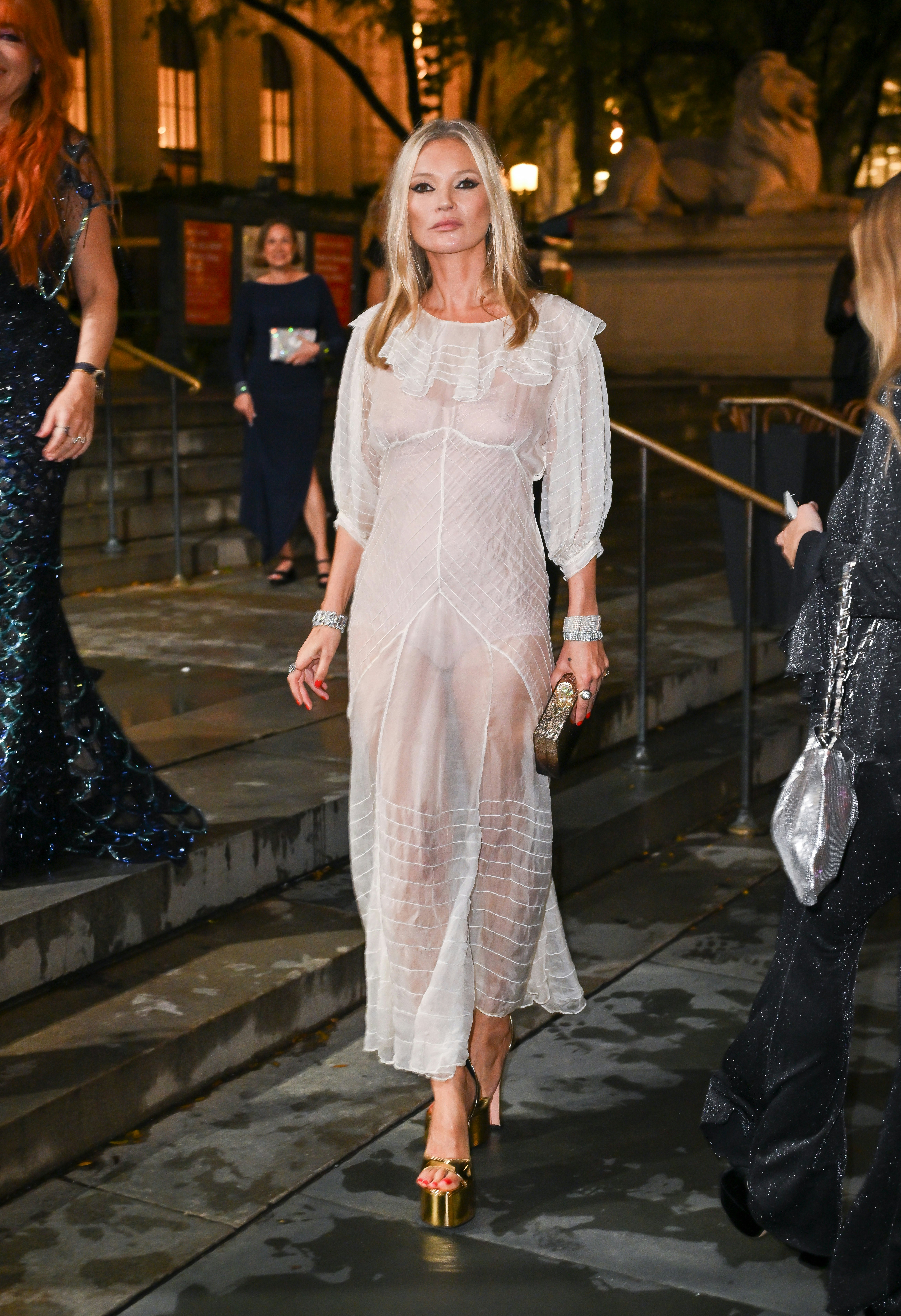 Kate Moss Danced the Night Away in a Completely Sheer Dress