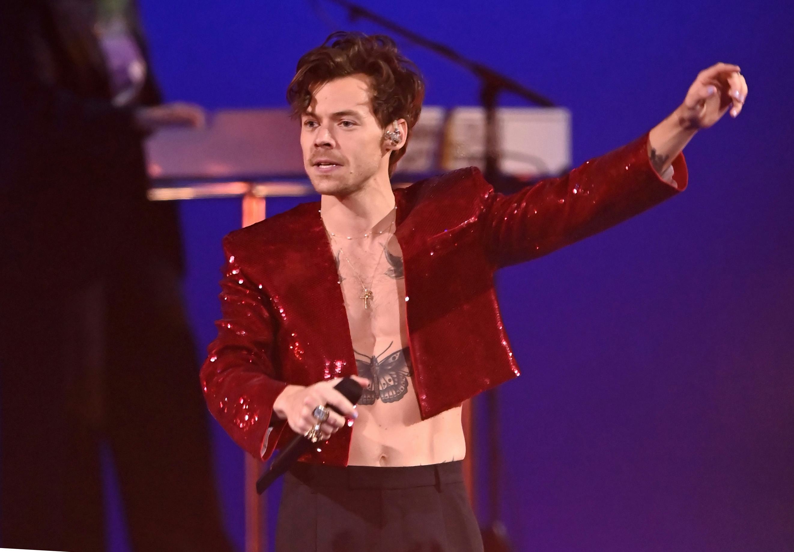 Harry Styles performs at The BRIT Awards on February 11, 2023 in London.