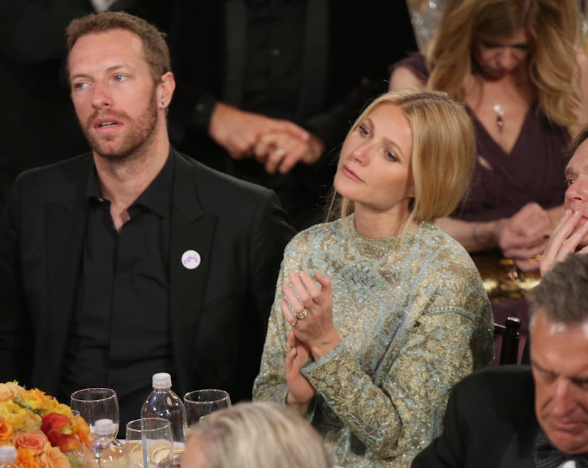 BEVERLY HILLS, CA - JANUARY 12: 71st ANNUAL GOLDEN GLOBE AWARDS -- Pictured: (l-r) Singer Chris Mar...