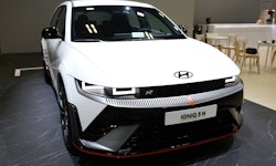 A Hyundai Ioniq 5 N electric vehicle during the Singapore Motorshow in Singapore, on Thursday, Jan. ...