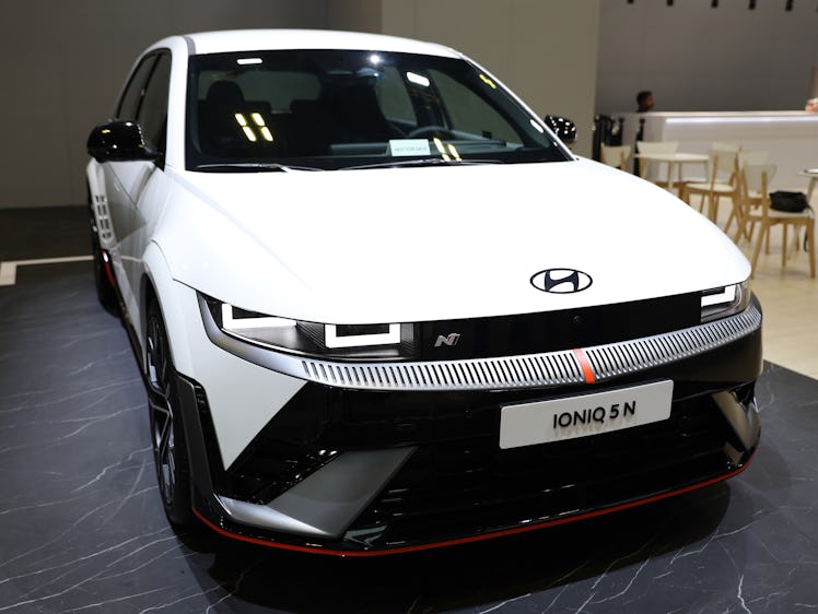 A Hyundai Ioniq 5 N electric vehicle during the Singapore Motorshow in Singapore, on Thursday, Jan. ...