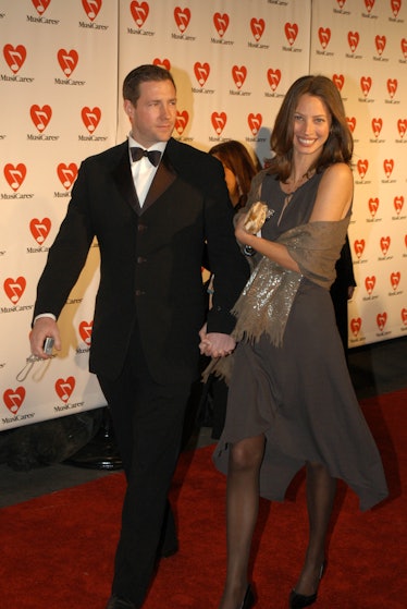 Actor Ed Burns and fiancee Christy Turlington during The 45th GRAMMY Awards - MusiCares 2003 Person ...