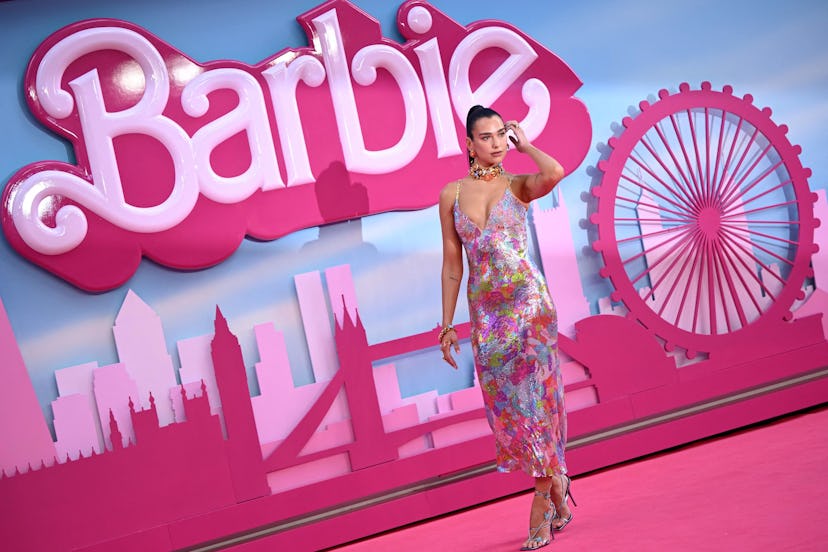Dua Lipa at the European premiere of 'Barbie' in London on July 12, 2023.
