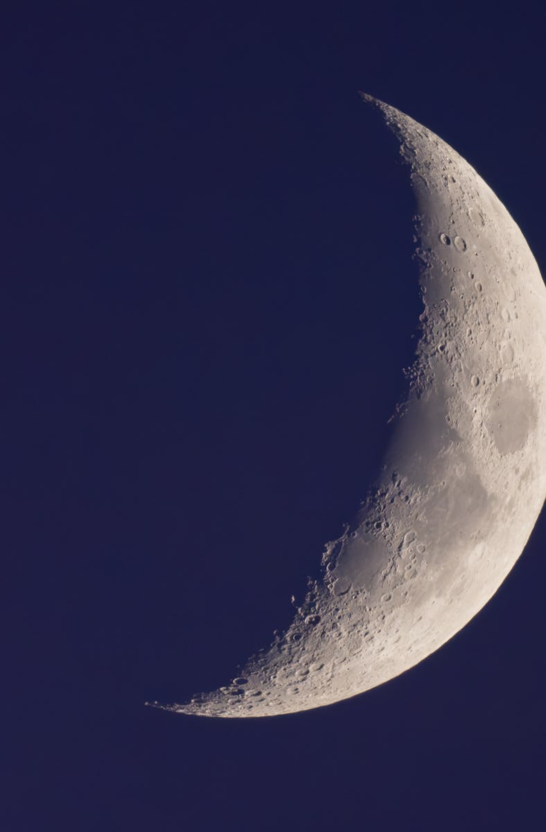 17 December 2023, Brandenburg, Sieversdorf: The moon is about 25 percent visible and waxing. Photo: ...