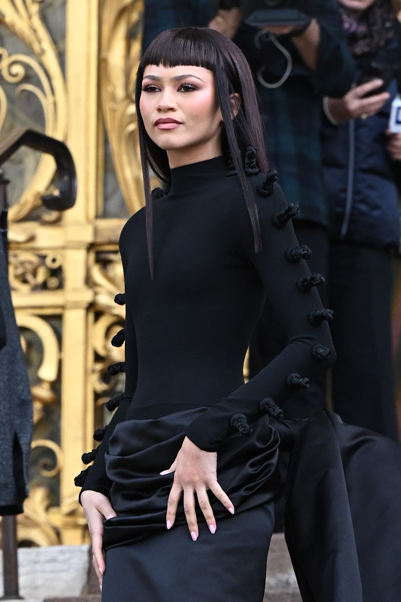 Zendaya attends the Schiaparelli Haute Couture Spring/Summer 2024 show as part of Paris Fashion Week...