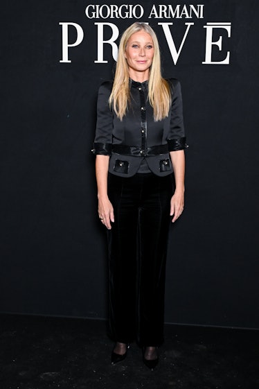 Gwyneth Paltrow attends the Giorgio Armani Privé Haute Couture Spring/Summer 2024 show as part of Pa...