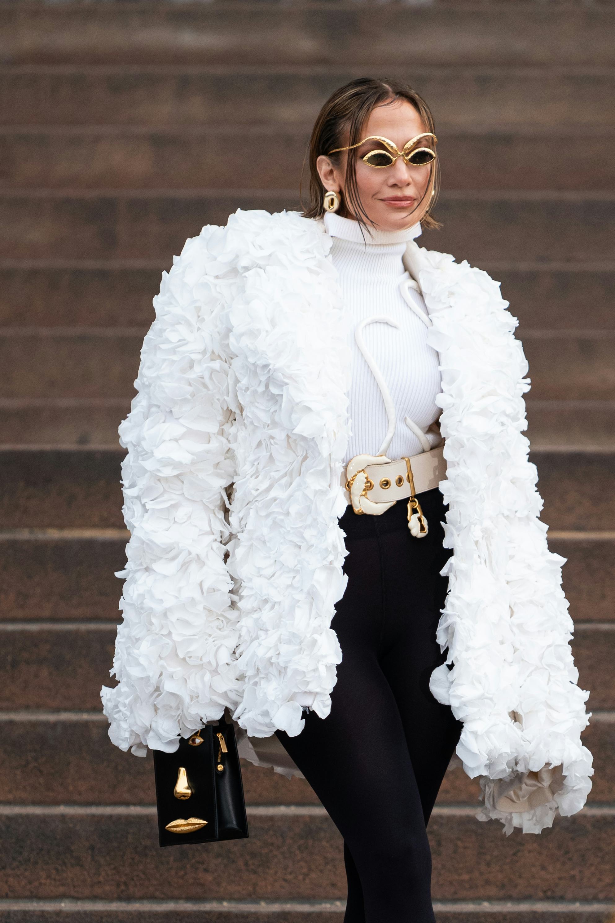 Jennifer Lopez attends the Schiaparelli Haute Couture Spring/Summer 2024 show in Paris in a white co&hellip;
