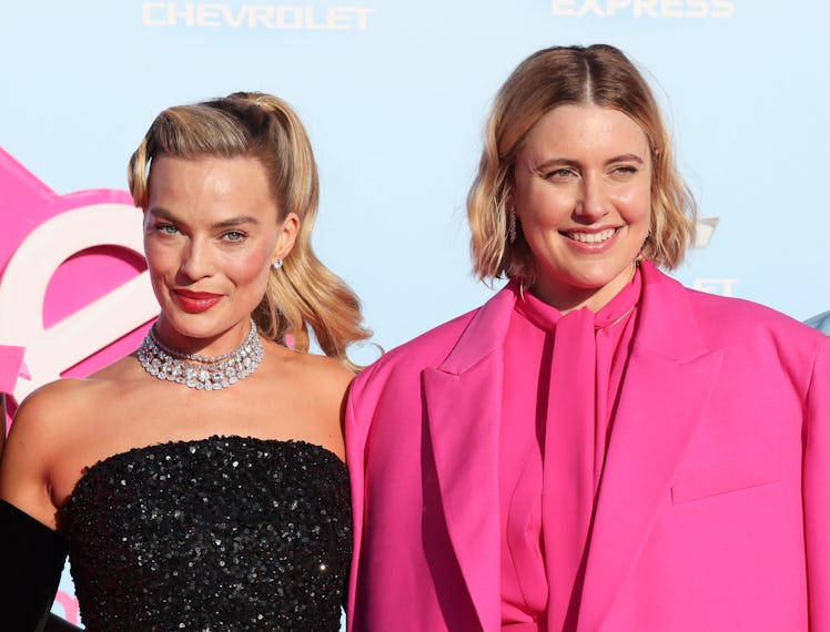LOS ANGELES, CALIFORNIA - JULY 09: Margot Robbie and Greta Gerwig attend the World Premiere of "Barb...