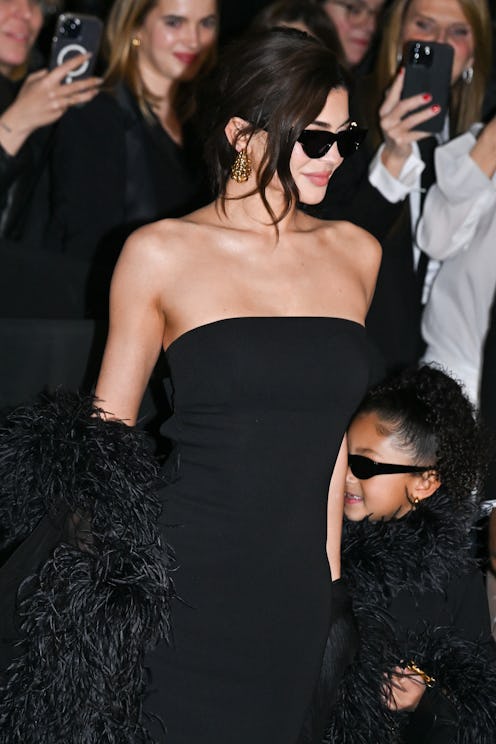 Kylie Jenner and Stormi Webster  attend the Valentino Haute Couture Spring/Summer 2024 show as part ...