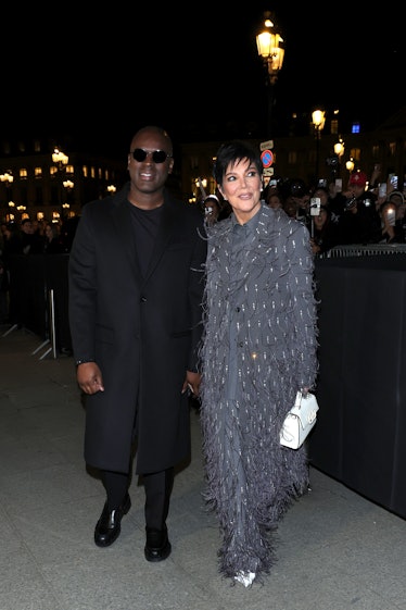 Corey Gamble and Kris Jenner attend the Valentino Haute Couture Spring/Summer 2024 show