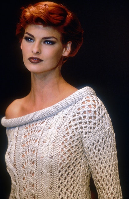 Linda Evangelista makeup at Jil Sander ready-to-wear spring/summer 1992